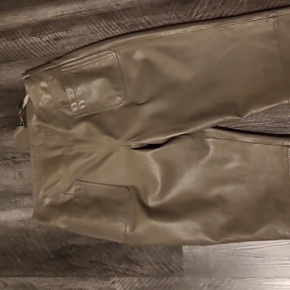 BOD & CHRISTENSEN SIMPLY TAUPE LEATHER PATCH POCKET PANTS SIZE 10 - Picture 6 of 7